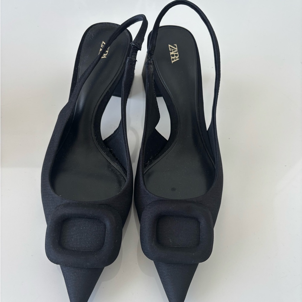 Zara Black Women's Slingback Heels